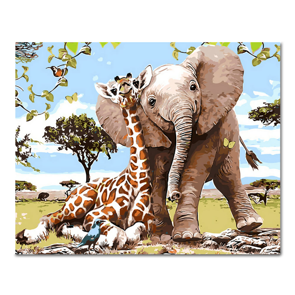 DIY 페인팅 - 기린과 코끼리 PEE45 (50x40)