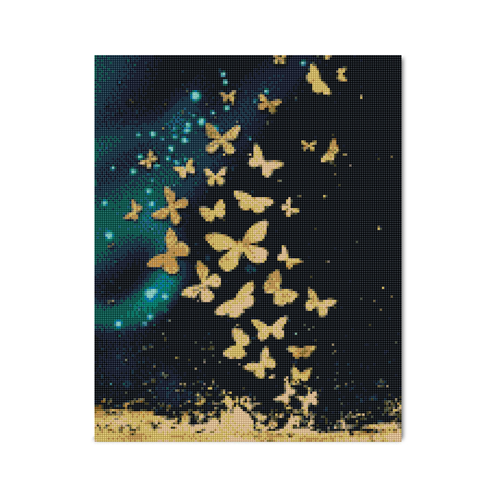 DIY LED 보석십자수 - 춤추는 나비 LB69 (40x50)